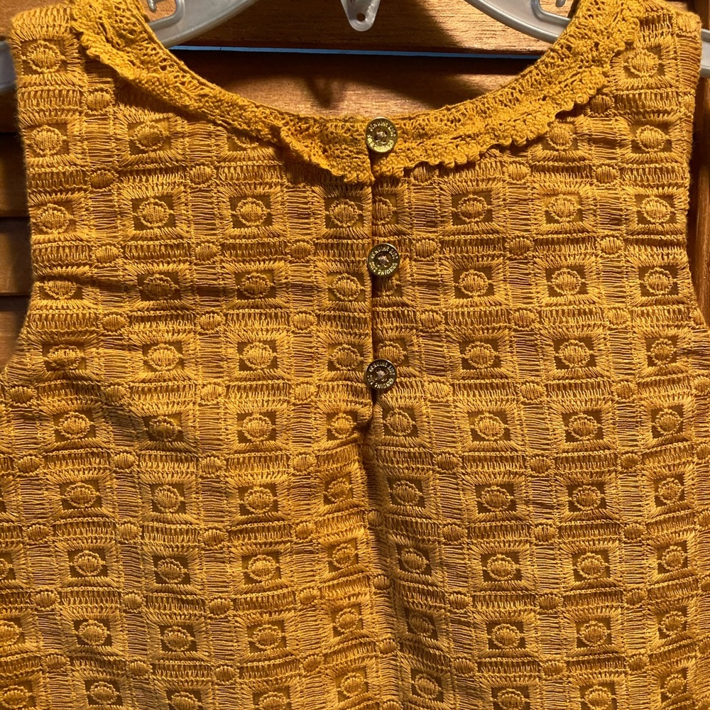 Oshkosh Autumn Yellow Brocade Top Sleeveless Top/Tunic - Picture 9 of 12